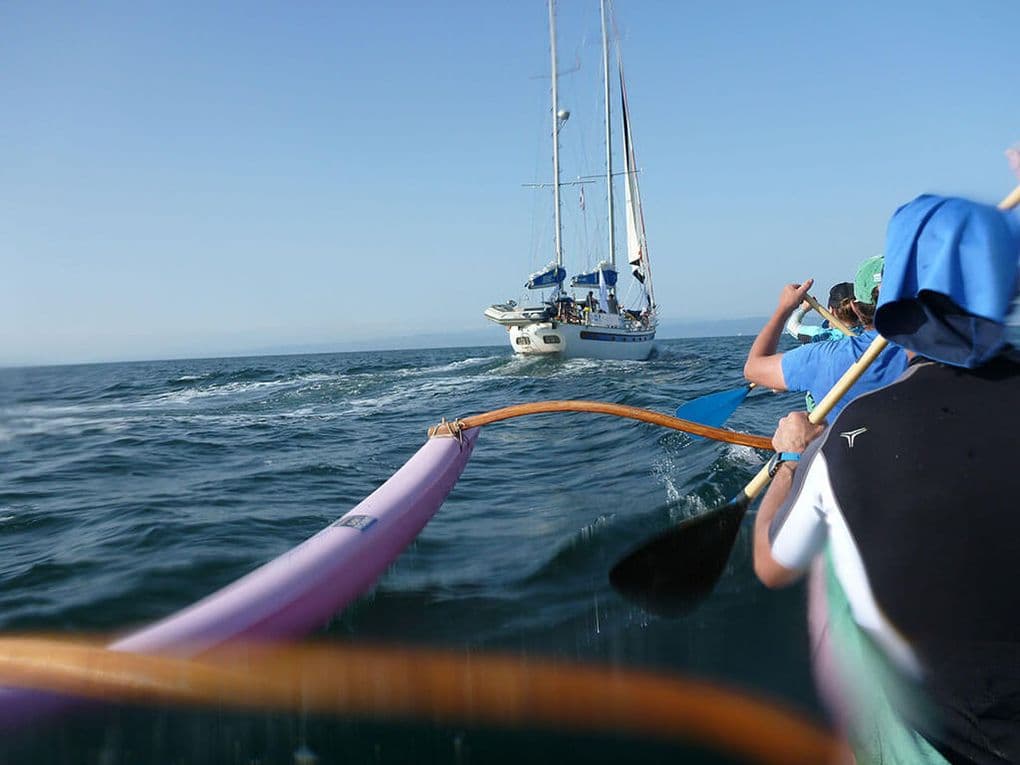 Paddeln im blaugrünen Wasser